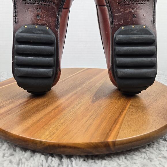 Bragano Mens 11M Italy Brown Leather Business Casual Daily Driving Penny Loafer - Picture 10 of 13